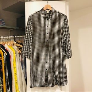 Gingham shirt dress